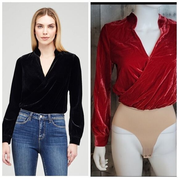 L'AGENCE Marcella Velvet Bodysuit